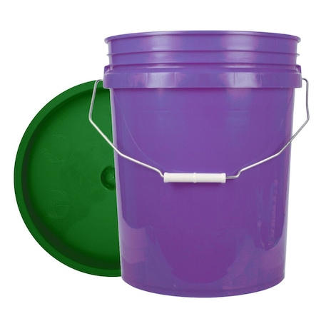 World Enterprises Bucket, 12 in H, Purple and Green 5PPL,345GRN